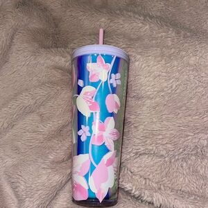 Holographic limited edition cherry blossom Starbucks tumbler